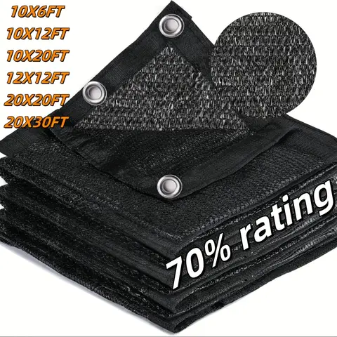 Malla de red de tela para sombra de protección solar 70%, tela de protección solar con ojales para plantas, protección térmica, Patio al aire libre