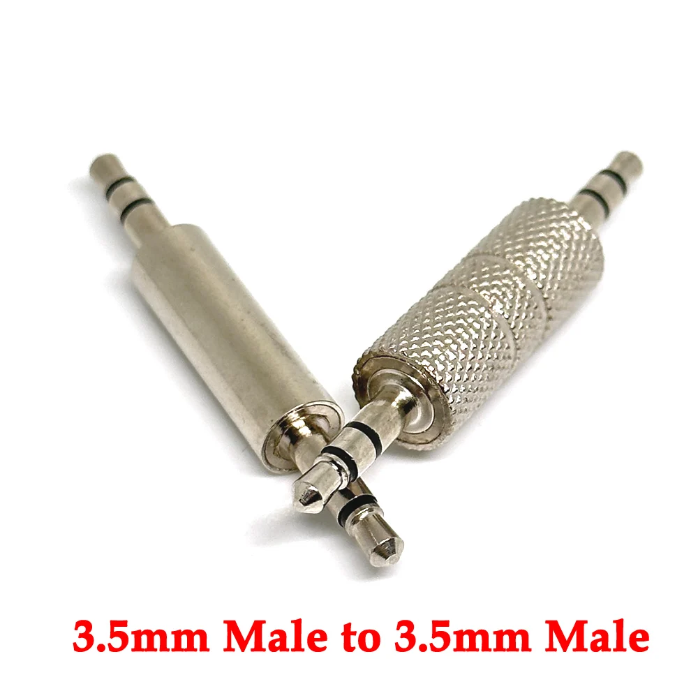 

100pcs 3.5mm male to Male 3.5mm / 3.5 mm male to male 3.5 mm Adapter Converter Stereo Audio Headphone Jack High Quality