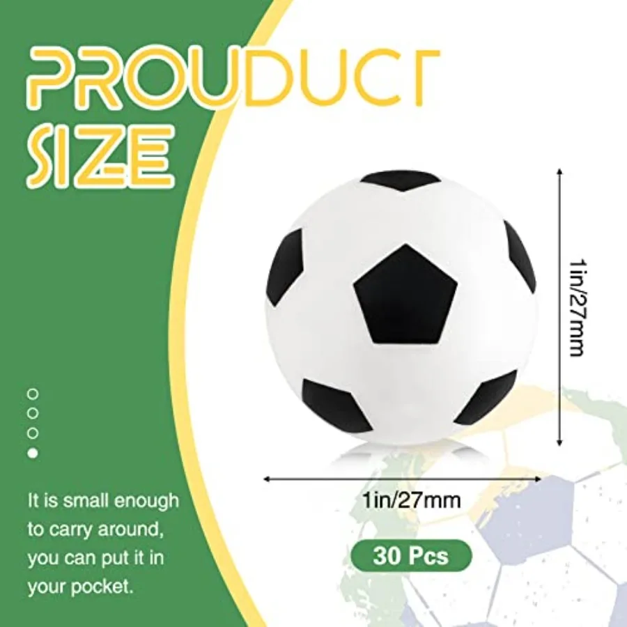 Bouncy Balls, Soccer Bouncing Balls, High Bouncing Rubber Soccer Ball for Stress Relief, Multi-Item Party Favor Packs, Ball Gam view 2