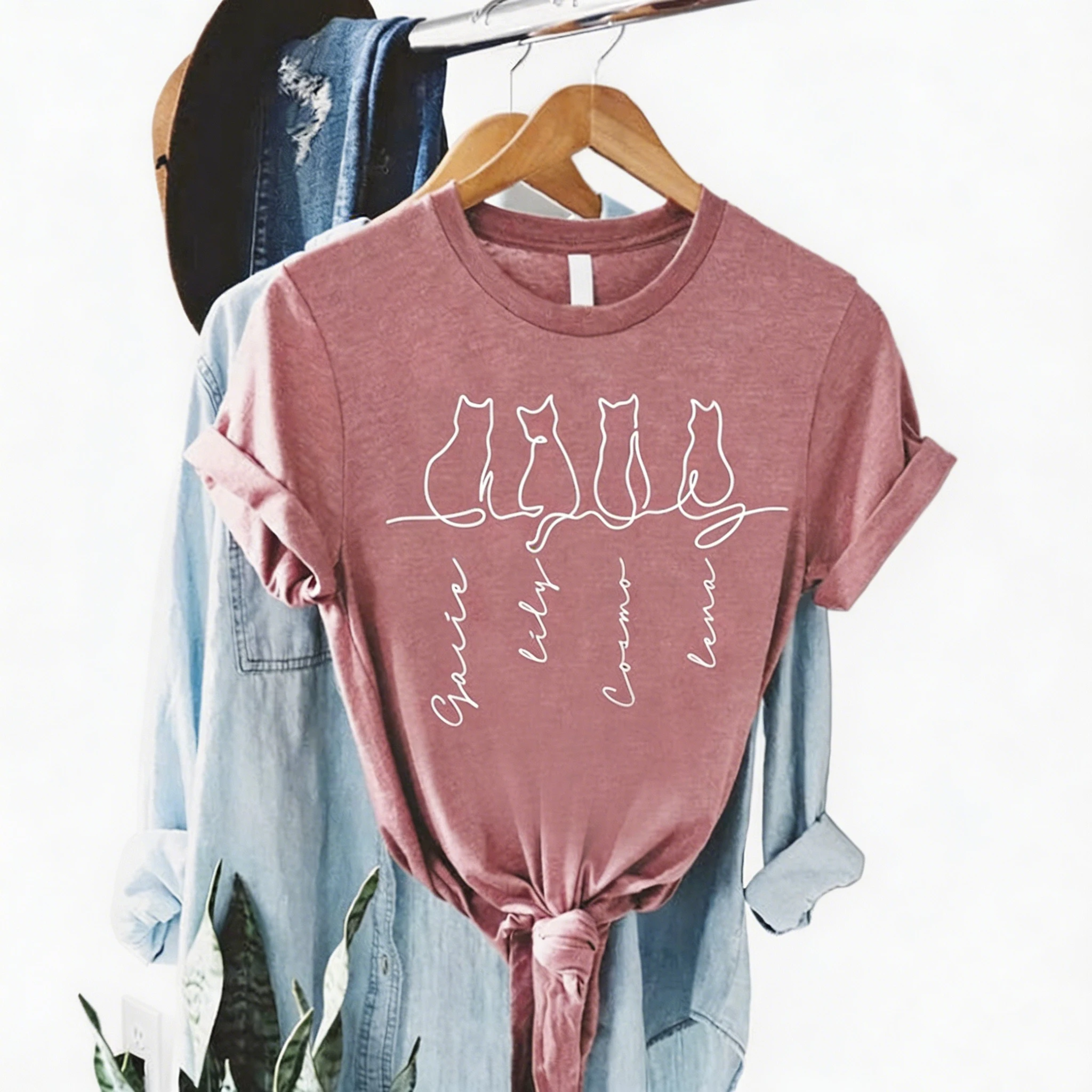 Custom Cat Name Shirt Cat Lover Shirt Personalized Gift For Cat Dad Cat Mom Cat Owner Tee Birthday Present For Cat Lover Shirt — купить у AliExpress WW