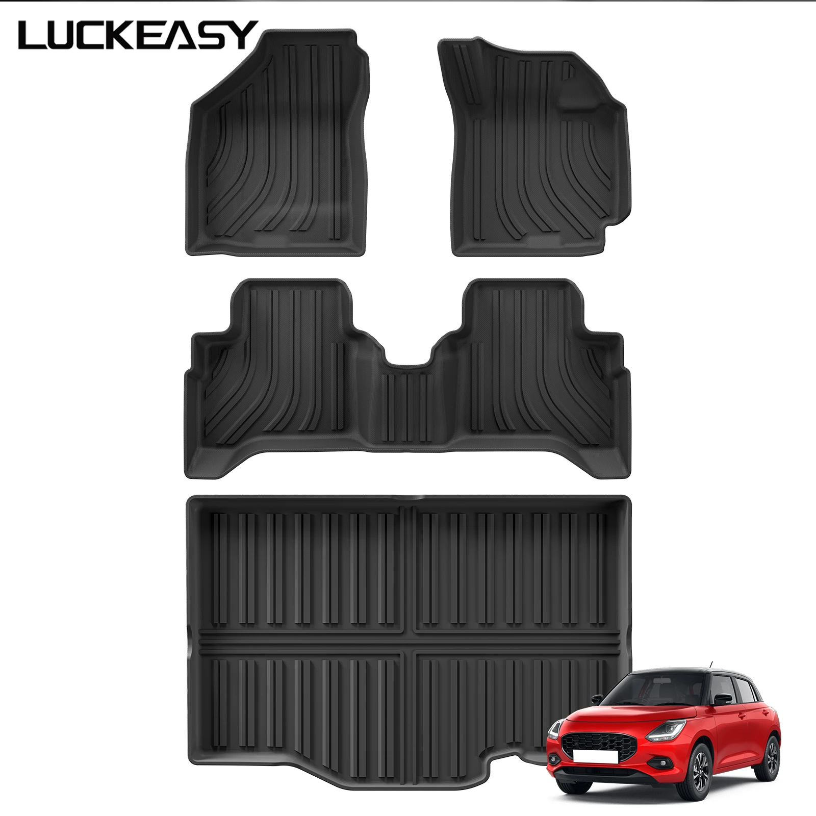 Right Drive for Suzuki Swift 2016-2024 Fuel Floor Mats Trunk Pad Cargo Liner TPE Waterproof Protective Car Inteiror Accessories