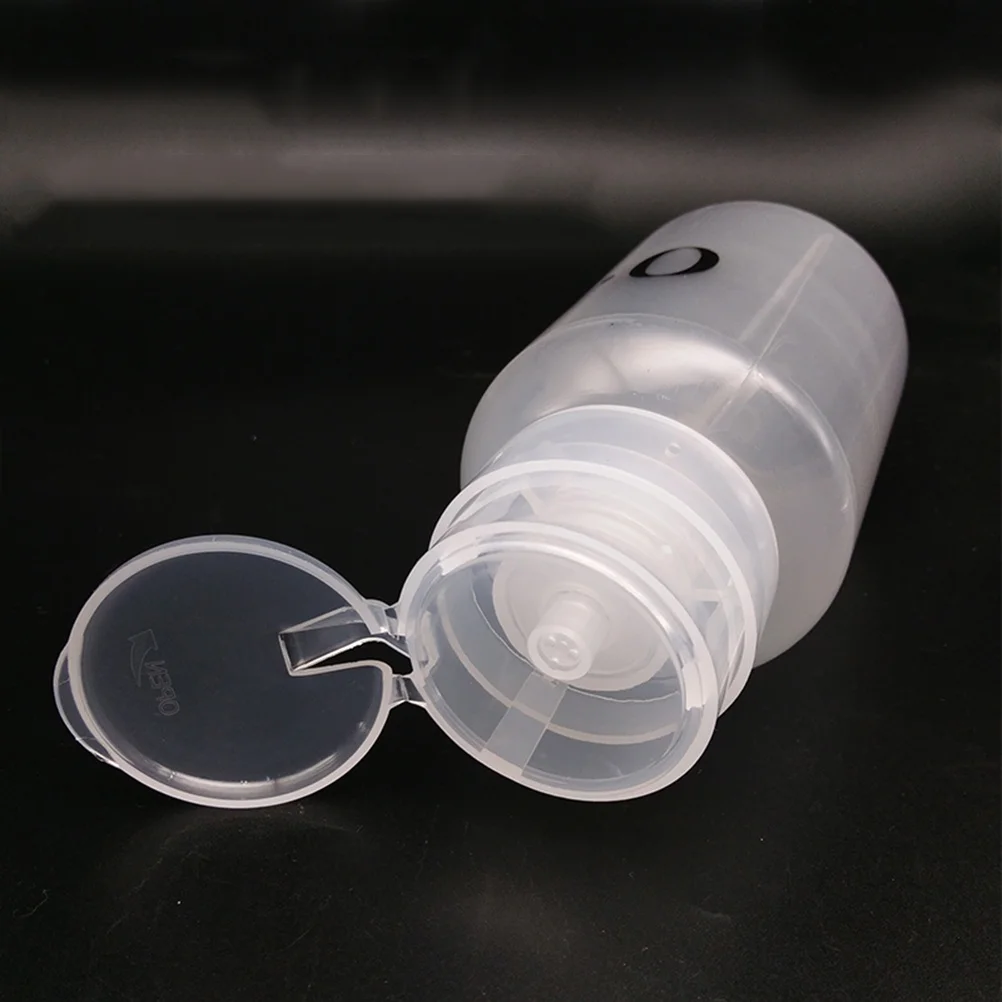 2 قطعة مزيل طلاء الأظافر زجاجات مضخة بلاستيكية قابلة للقفل الصحافة موزع زجاجات التعبئة والتغليف الفرعية منع النفايات مسمار تخزين المياه