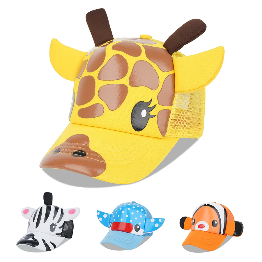 Kleinkind Niedliche Tier Baseball Kappe Einstellbar Kinder Outdoor Sonnenhüte Baby Mesh Zurück Kappe Für Jungen Und Mädchen