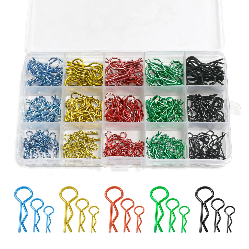 260pcs RC Body Shell Clips Pins 1/6 1/10 1/12 1/16 1/18 Metal R Buckles for Scx10  HSP RC Car