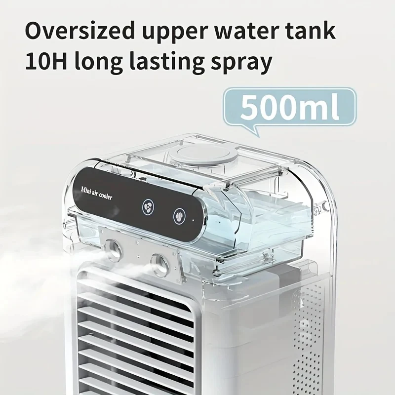 Mini Mute Air Conditioning Fan Portable Desktop Air Cooler with Humidification USB Rechargeable for Household Home Office image 4