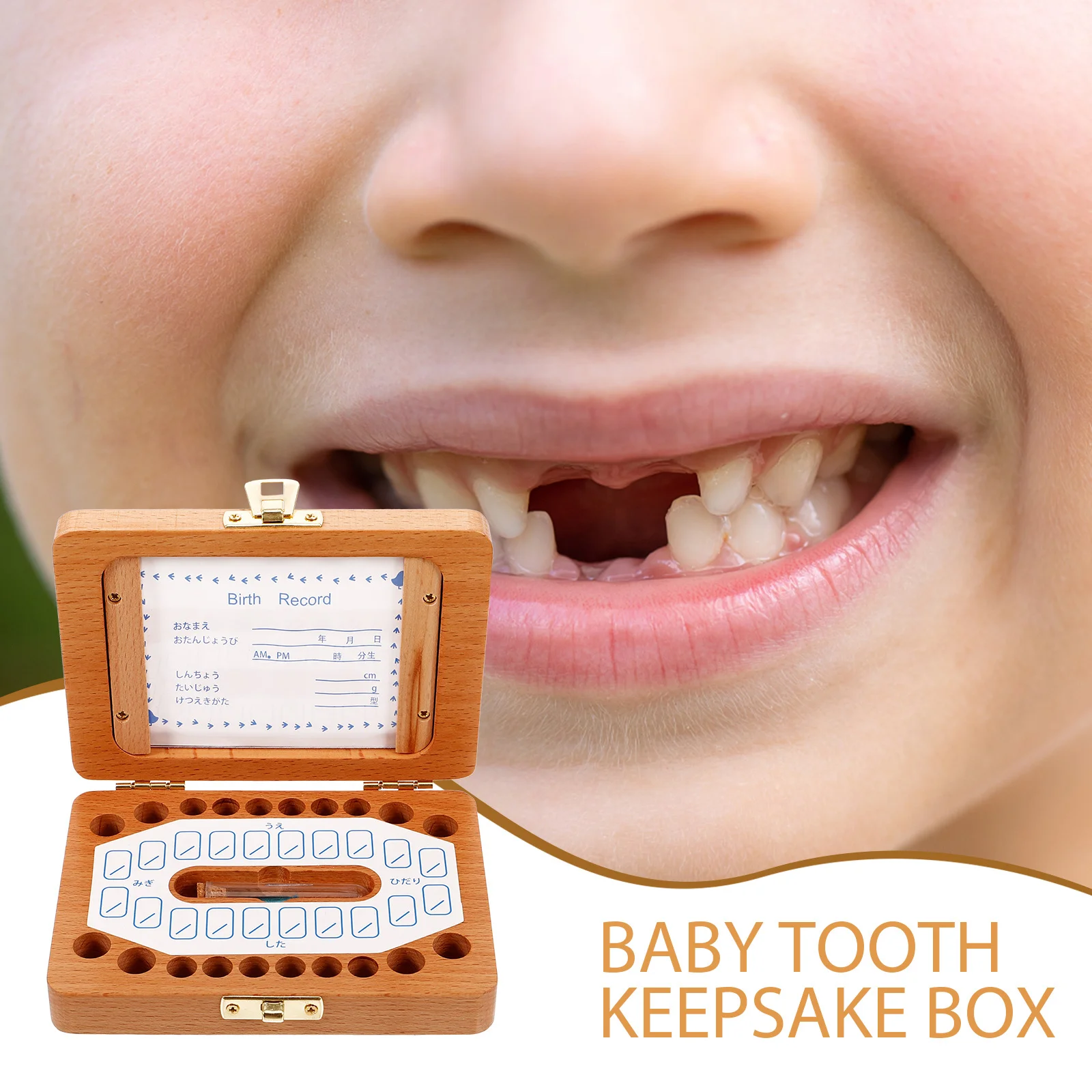 

Baby First Tooth Box Wooden Japanese Style Keepsake Organizer Rounded Corner Infant Tooth Storage Case Keepsake Box Baby Boy