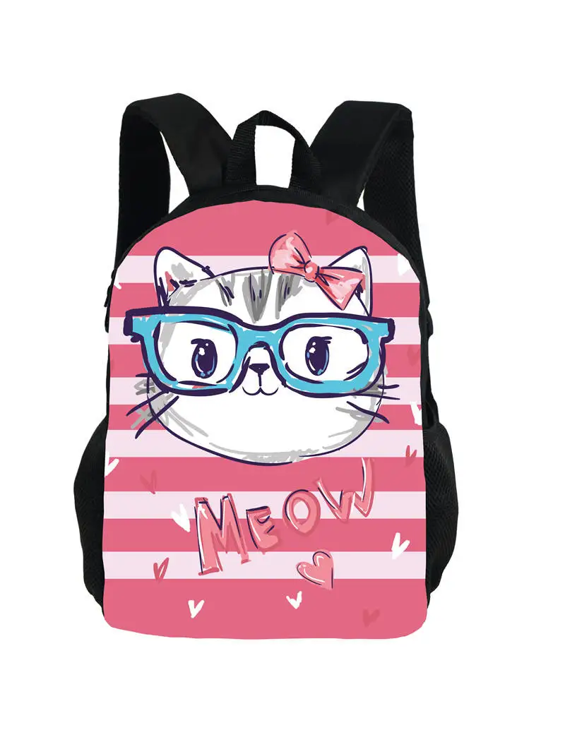 Niedlichen Cartoon Katze gedruckt Rucksack für Jungen Mädchen Schult asche große Kapazität Teenager Buch Taschen Frauen lässig Reisetasche Tages rucksäcke