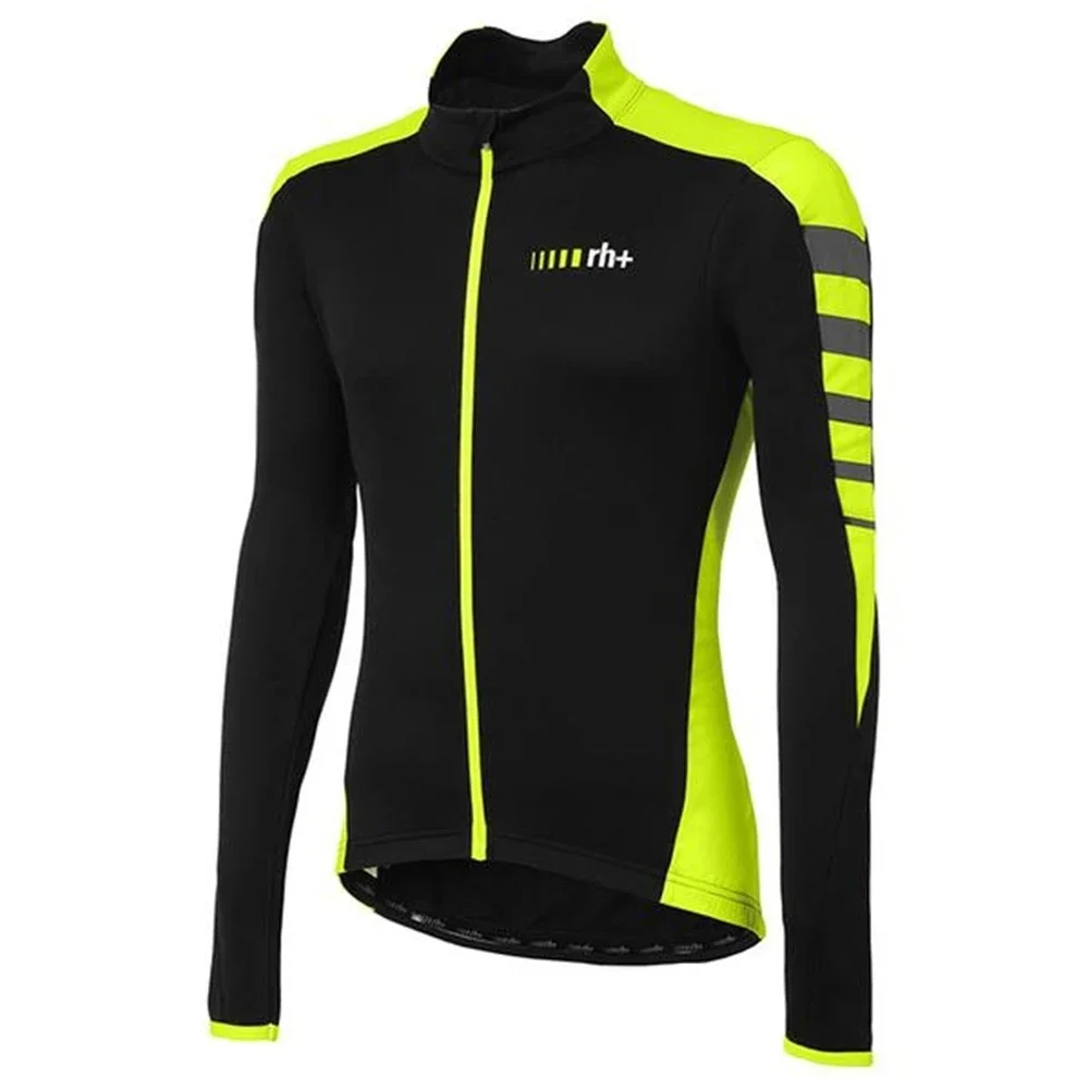 Zero Rh+ Team Cycling Jersey Men Bike Suits Winter Thermal Fleece Jacket Mtb Long Sleeve Warm Tops Maillot Ropa 2023 Ciclismo