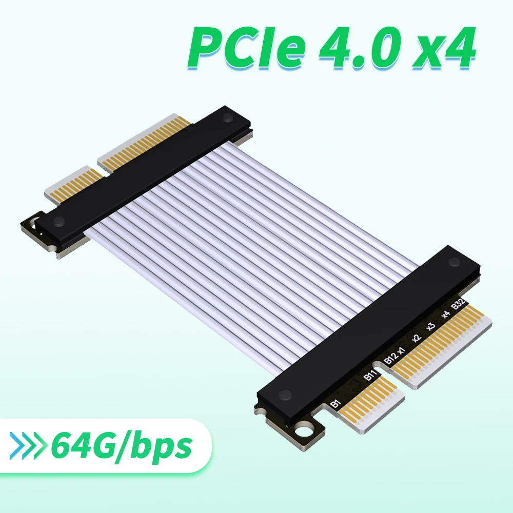 

PCIe 4.0 X4 Extension Cable Male To Male PCI Express 4x Riser Signal Docking Cable Gen4 Full Speed 64G/bps M22SS