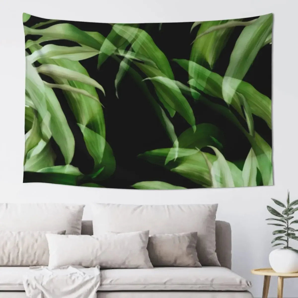 

Tropical leaves. green and black Tapestry Aesthetics For Room Room Decoration Accessories Room Design Tapestry