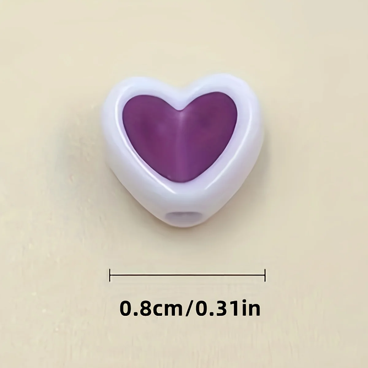 8mm 155pcs Acrylic Double Spliced Transparent Heart  Beads DIY Handmade Accessories
