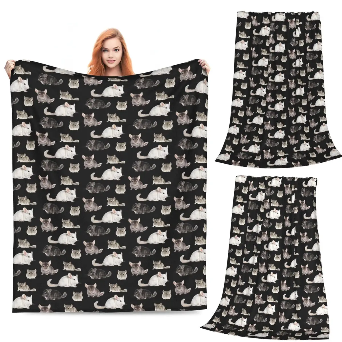 

Chinchilla Sticker Pack Blanket Flannel Sofa Throw Blanket Warm Throw Blankets for Couch Bedding Outdoor Throws Bedspread Quilt
