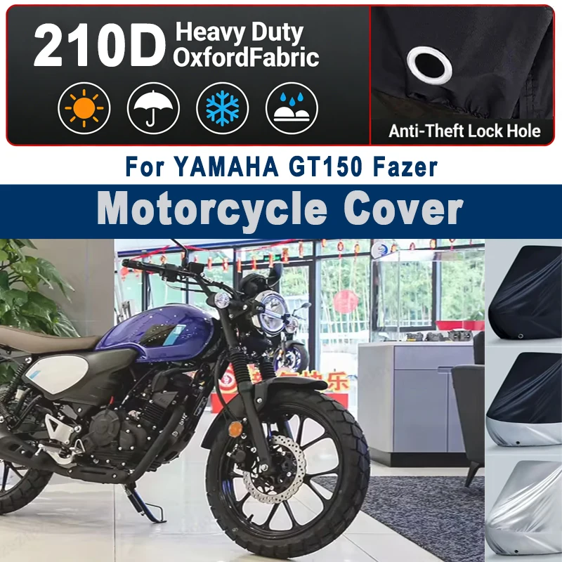 

No Ear Motorcycle Cover For YAMAHA GT150 Fazer - Outdoor Full Body Protection, Waterproof Dustproof Sunscreen Moto Accessories
