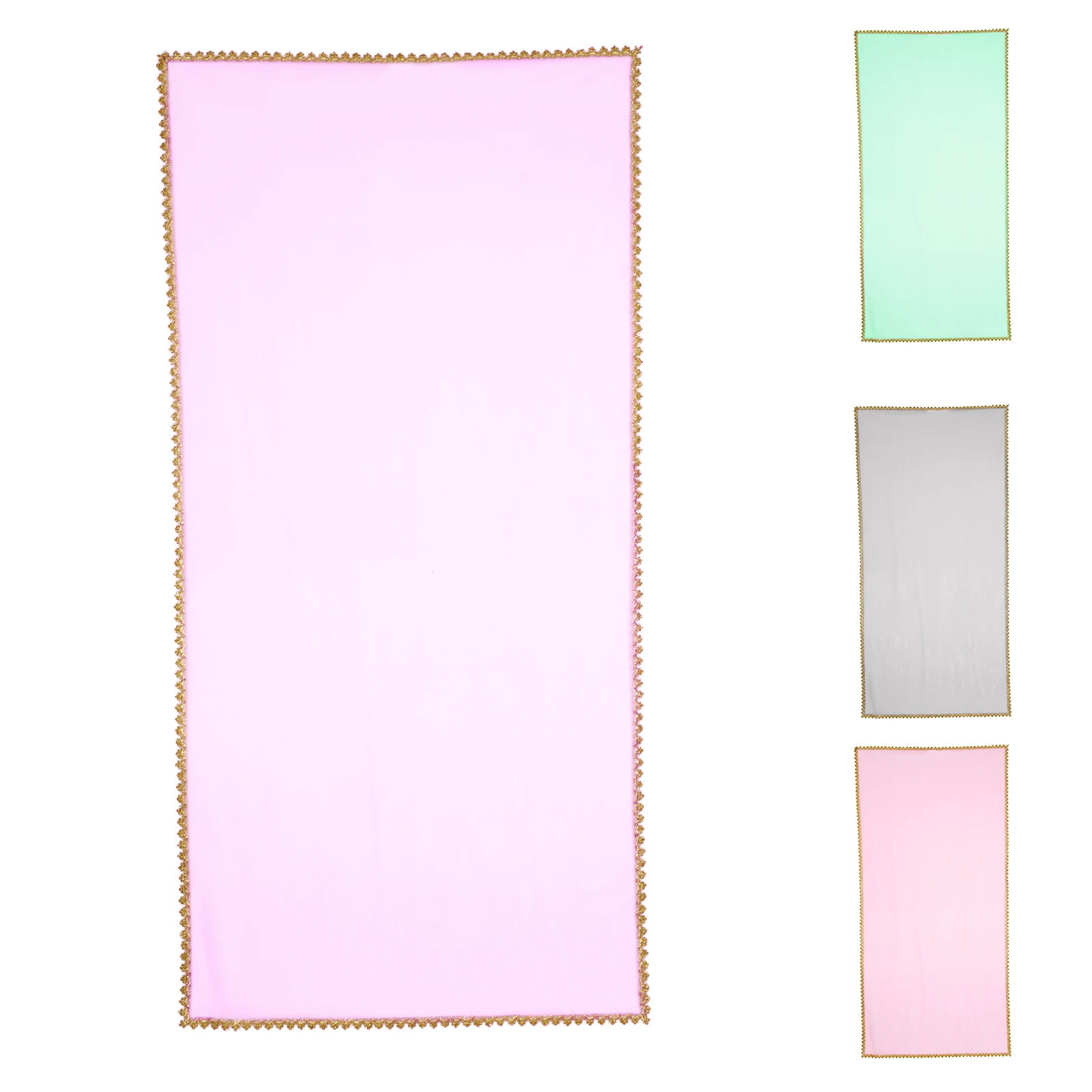 Dziewczęcy indyjski dodatek etniczny, złoty wykończenie, przezroczysty tiulowy szal, prześwitujący prostokątny szal, tradycyjny indyjski szal z siateczki.