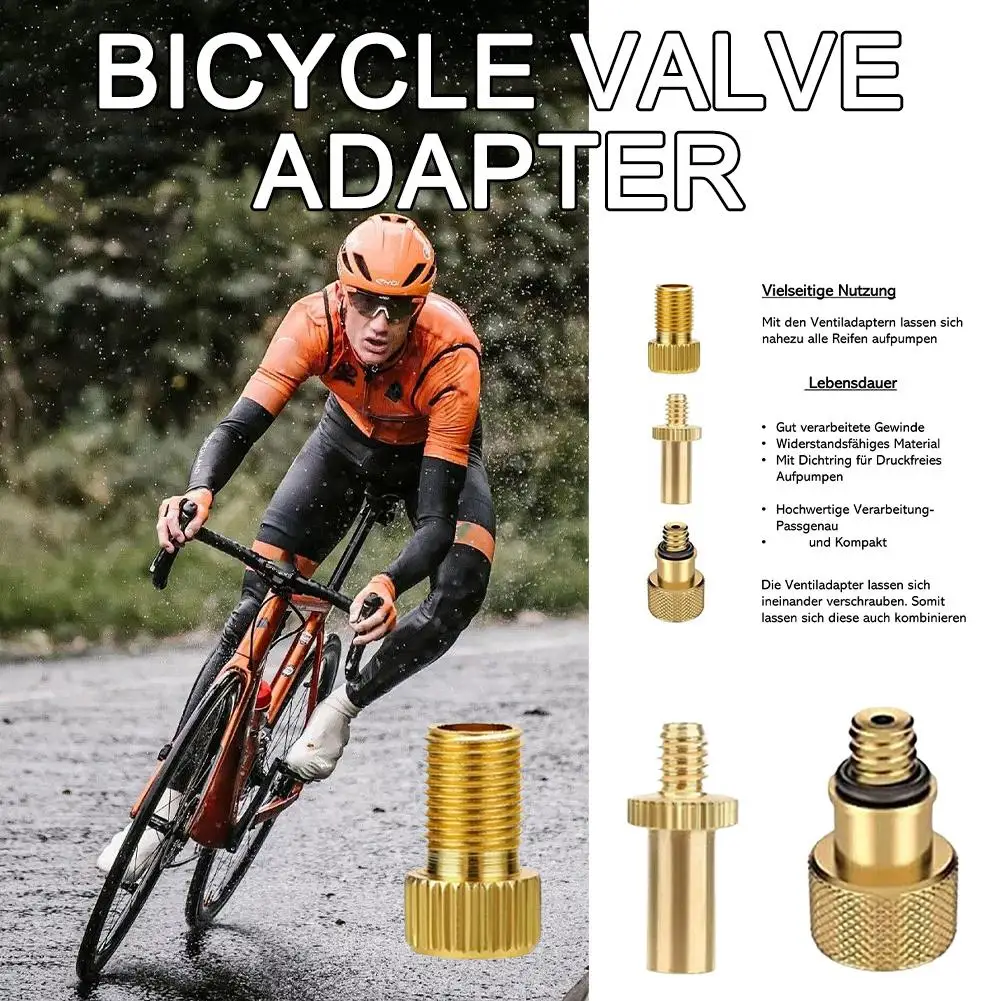 3Pcs/Set Bike Air Pump Valve Adapter French to American Convert Wheel Gas Nozzle Bicycle Valve