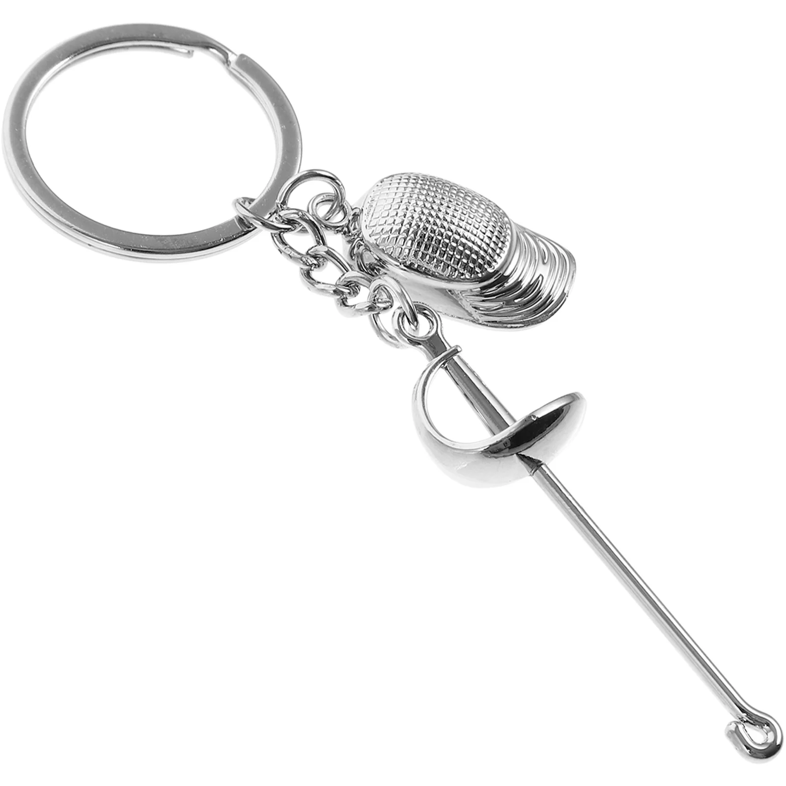 Small Gift Fencing Keychain Man Lanyard for Men Ring Zinc Alloy Custom Backpack Pendant