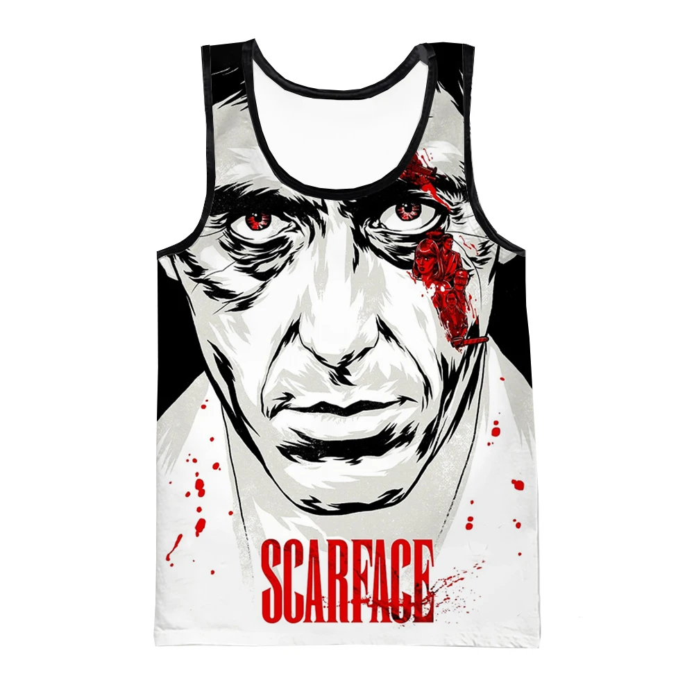 Movie Scarface Tank Tops 3D Print Streetwear Men's Fashion Oversize Sleeveless Tank Top Bodybuilding Gym Male Vest Man Clothes