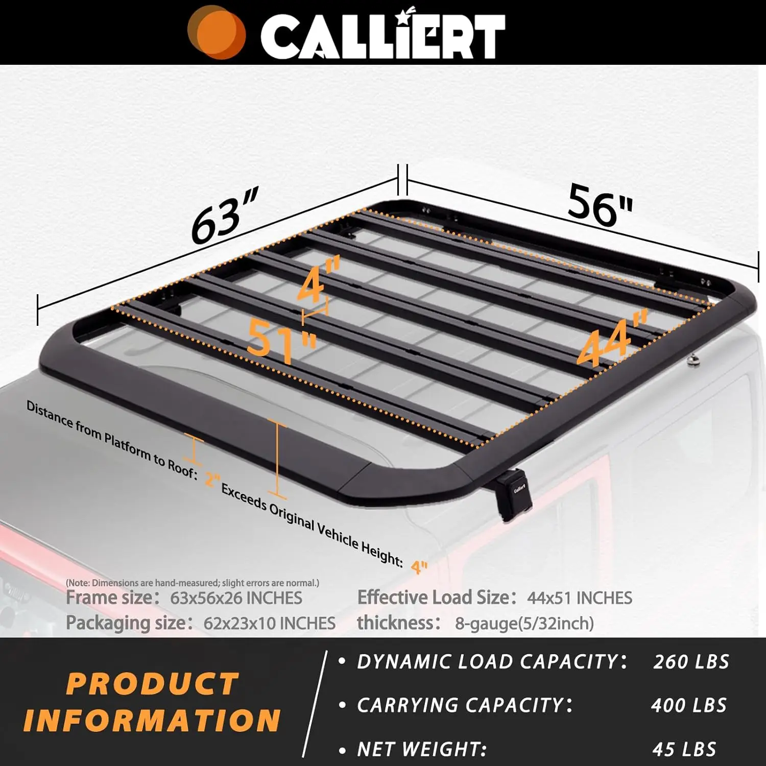 

Aluminum Roof Rack for 2007-2018 Wrangler JK JKU Cargo Basket Luggage Rooftop Storage Carrier