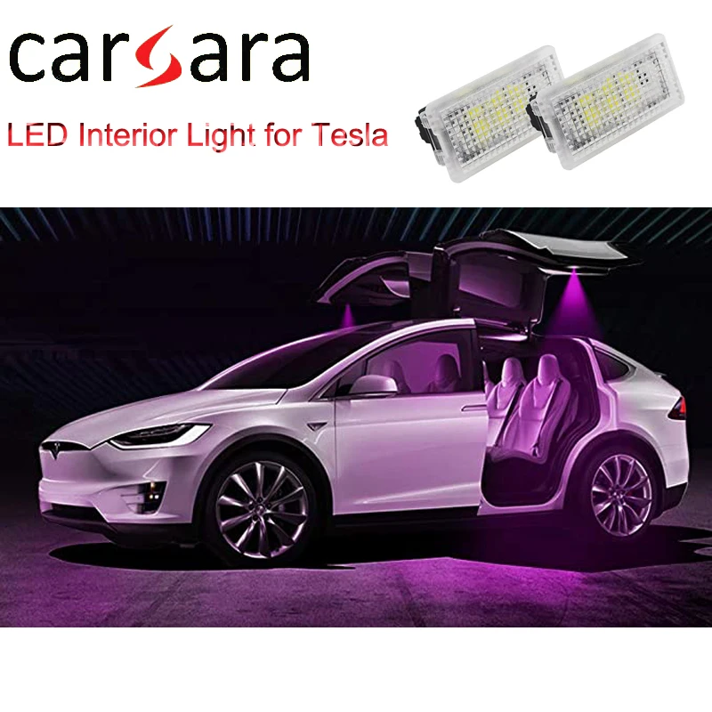 

2PCS Ambient Light LED Door Footwell Lights for Tesla 3 S X Interior Ultra Bright Car Indoor Trunk Illumination Atmosphere Lamp