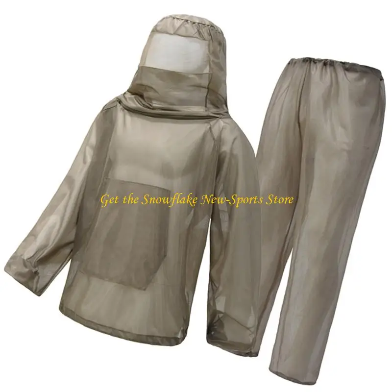 E56D Garden Beekeeping Suits Wearable Guard Outdoor Mosquitoes Mesh Clothes