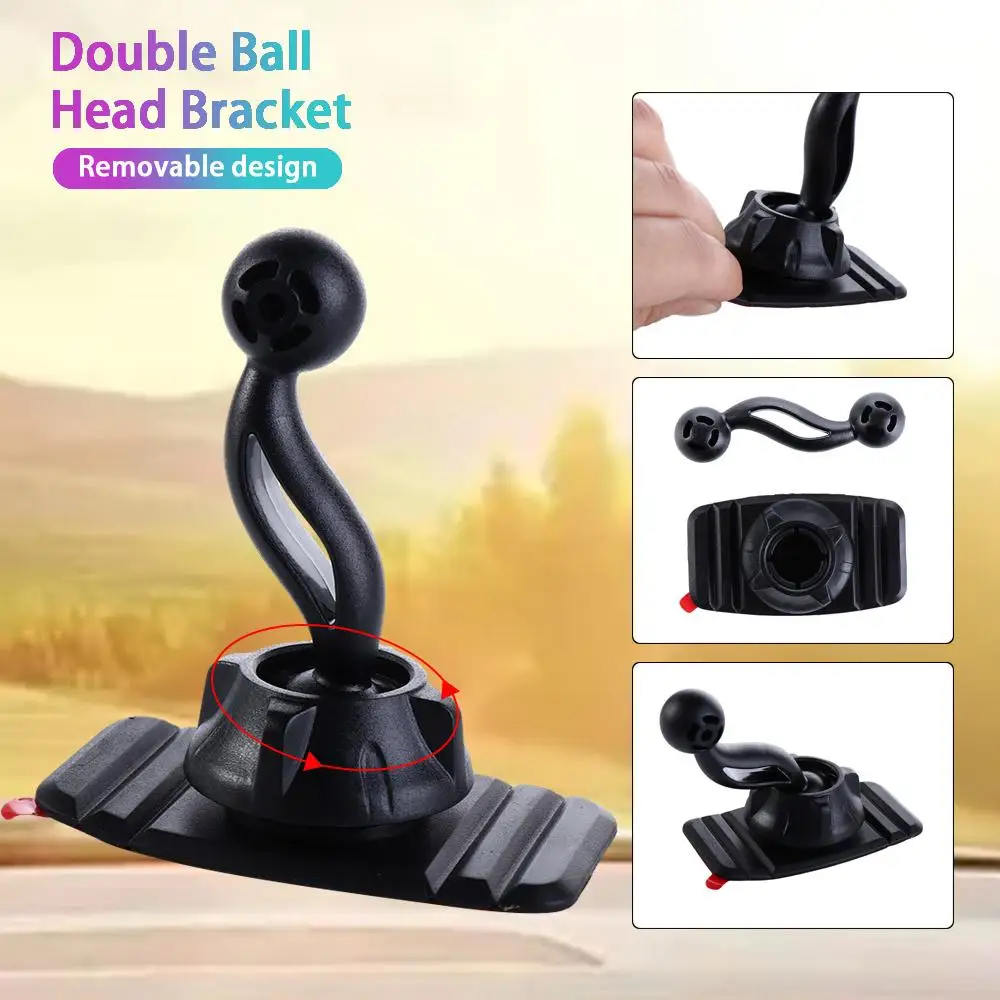 Phone Bracket 17mm Ball Head 17mm Ball Head Holder ABS Black Sticker Base Durable Various Dashboards