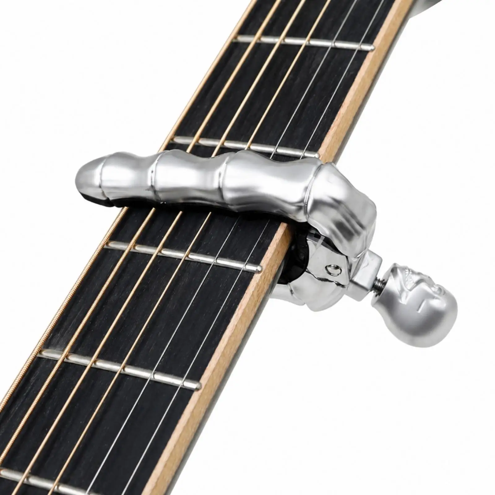Electroplated Metal Stringed Musical Capo Screw Knob Guitar Capotraste with Silicone Pads for Smooth Key Changes