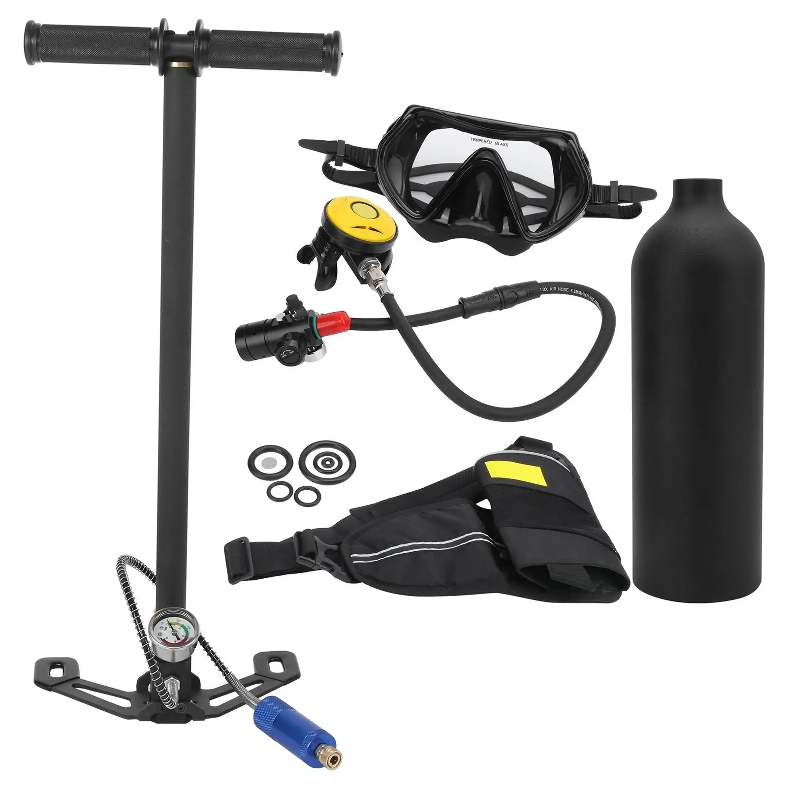 Kit X400 tangki oksigen menyelam Mini portabel, untuk pernapasan di bawah air, Snorkeling, & peralatan selam