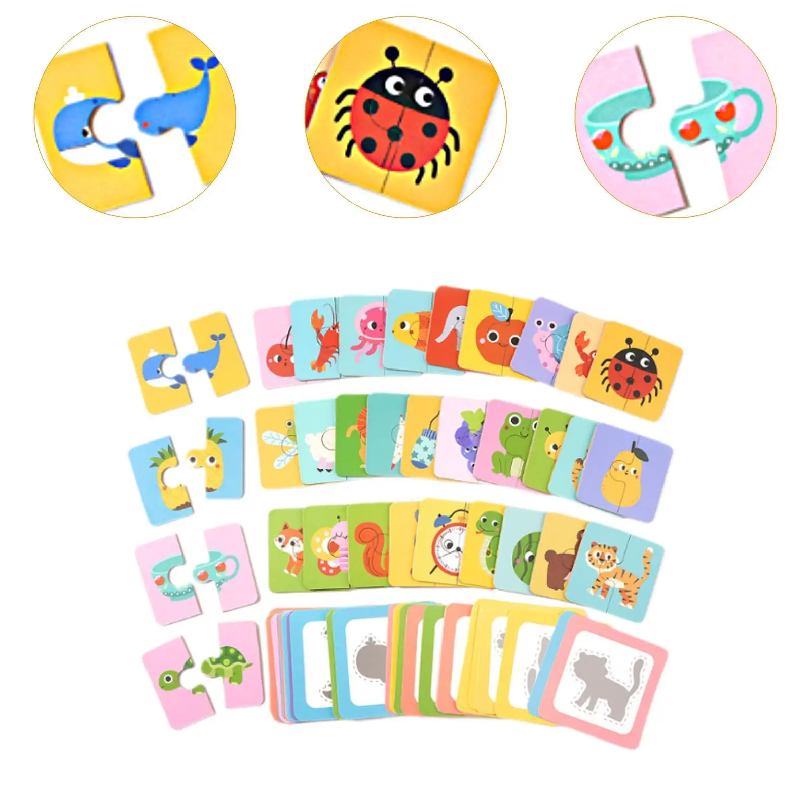 Puzzle coordinati Rompicapo Colore Forma Cognizione Gioco educativo di abbinamento ombra per l'intrattenimento Interazione familiare