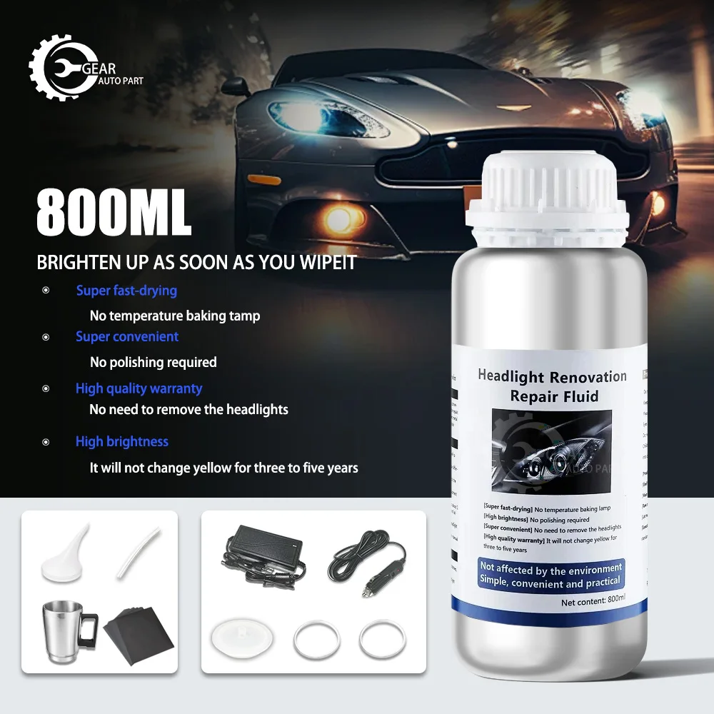 car headlight restoration polish kit 800G headlamp liquid polymer car headlight renovation repair kit set workshop tools