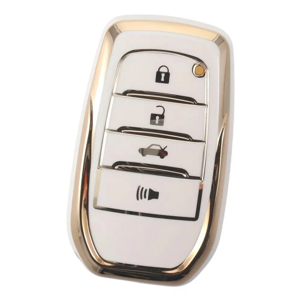 

Чехол для брелока из ТПУ для Toyota, 4-кнопочный защитный чехол для автомобильного ключа с золотым краем, чехол для брелока