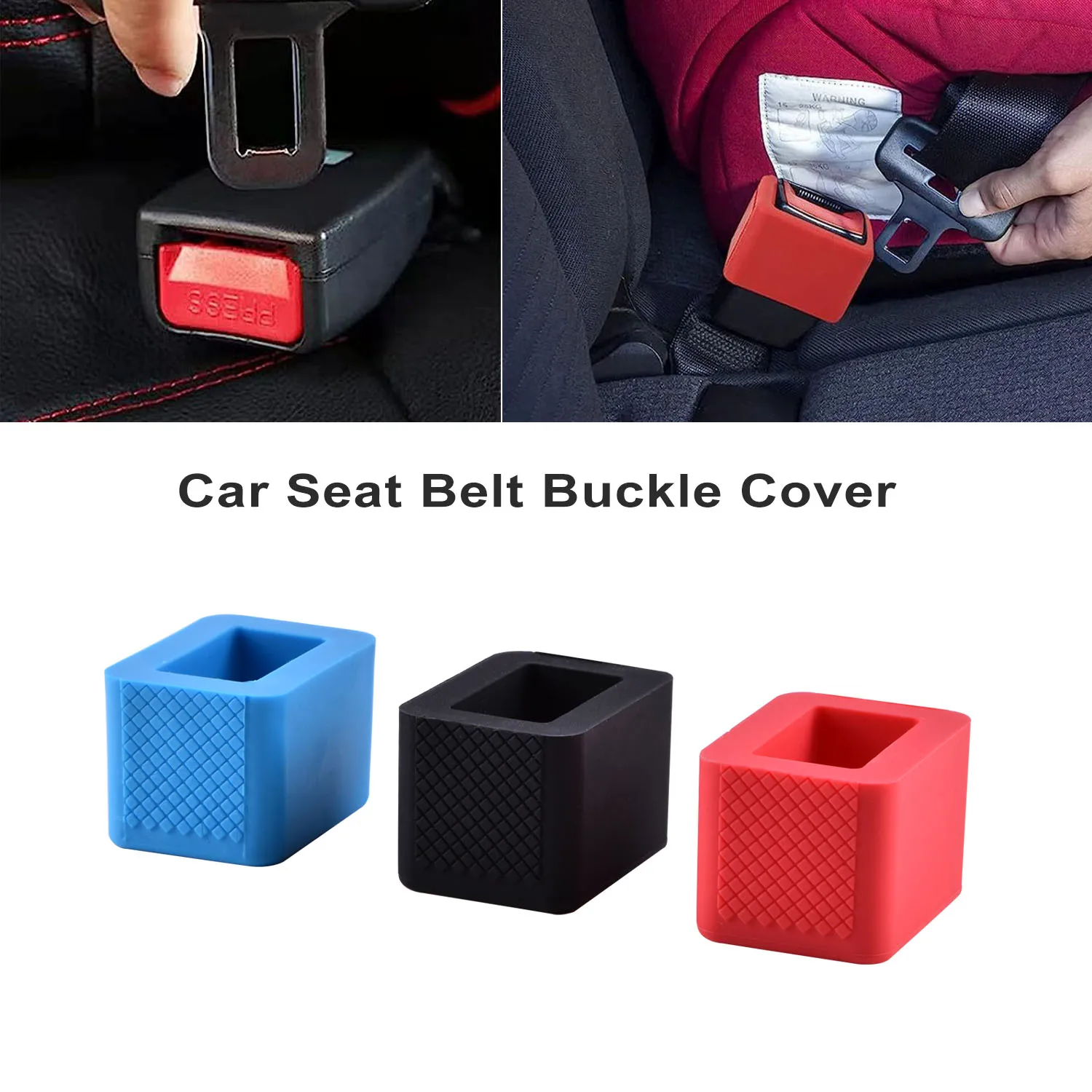 Universal Car Safety Belt Buckle Holder Silicon Buckle Protective Cover Auto Car Seat Belt Buckle Holder In Upright Position