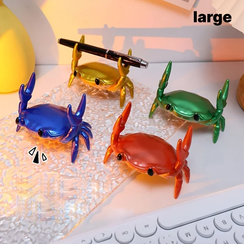 Personality 3D Crab Weight Lifting Phone Holder,Multifunctional Pen Holder Eyeglasses Mobile Phone Stand Desktop Decoration Gift - Image 3