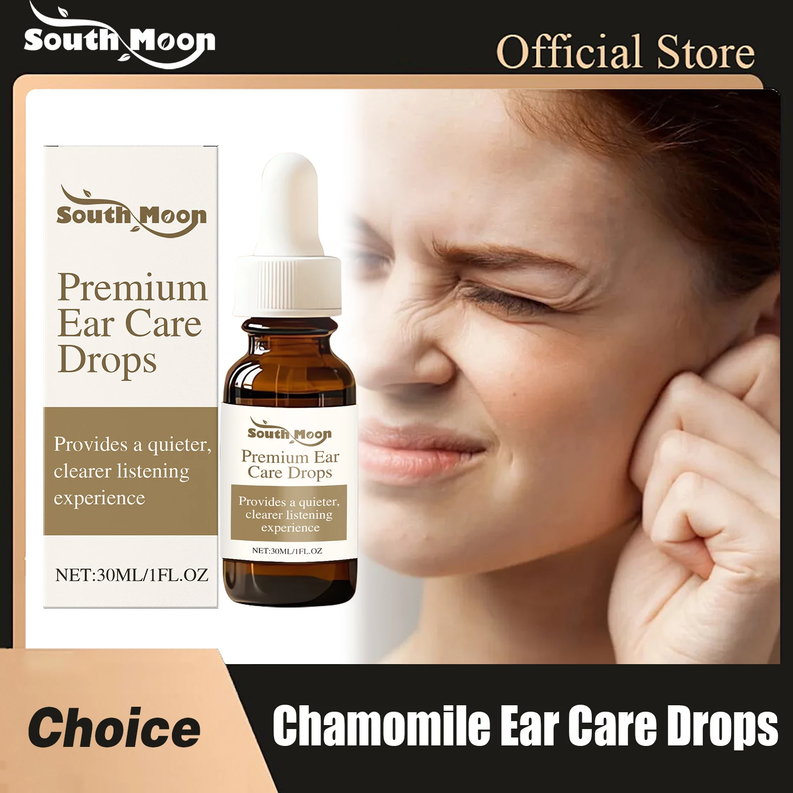 South Moon-gotas para el cuidado de los oídos, manzanilla, reducción de timbre, mejora la audición, alivia la sordera, dolores de cabeza, ayudan a dormir, aceites calmantes para los oídos