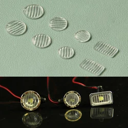 2pcs Round Light Square Light Lens 10/12/14mm Spotlight Lens for 1/10 RC Crawler Car Traxxas TRX4 1/14 Tamiya RC Truck Scania