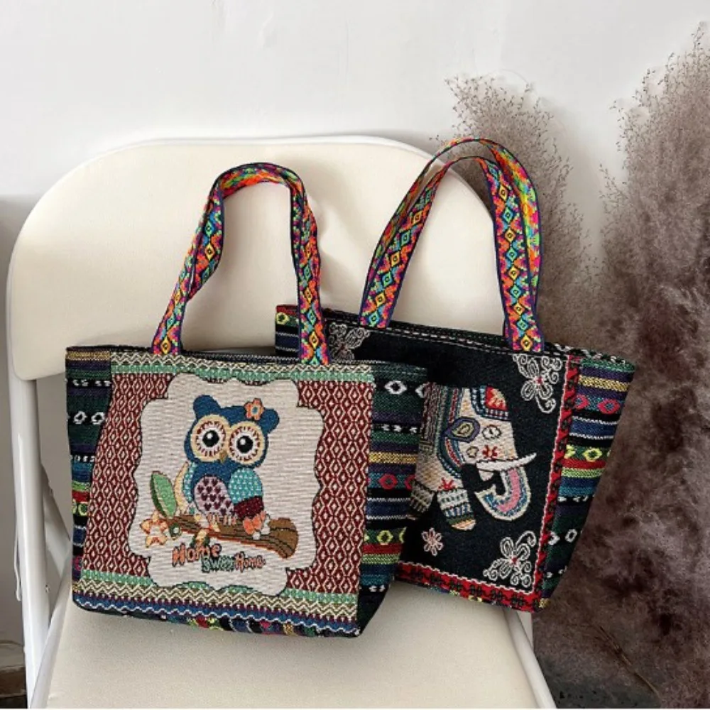 European and American Retro Handbags Handmade Embroidery Bag Traditional Tote Canvas Bags Practical for Travel Dating Party Home