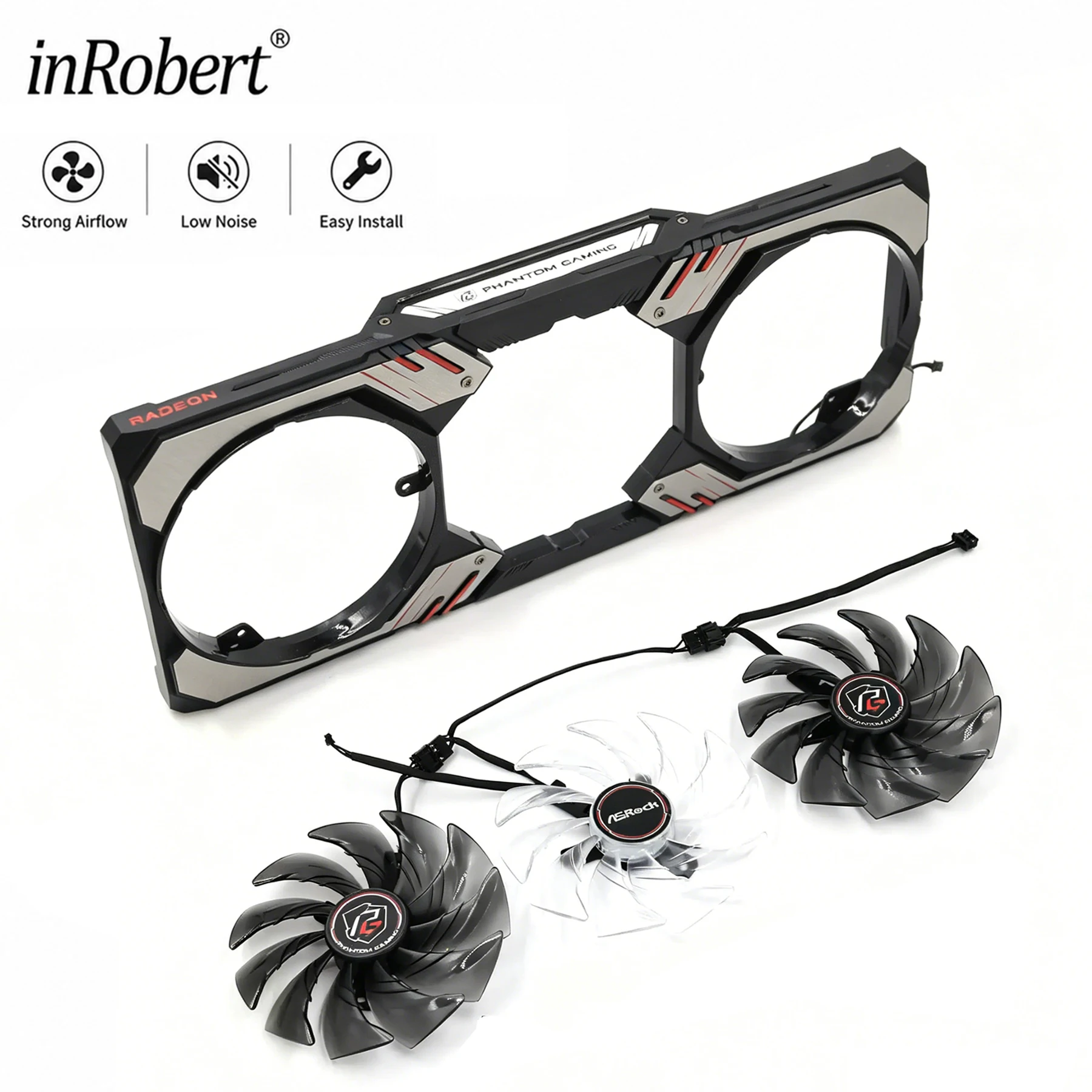 For Asrock AMD Radeon RX 6800XT 6900XT 6950XT Phantom Gaming Video Card Fan and Shell 680XT 6900 XT 6950 XT New