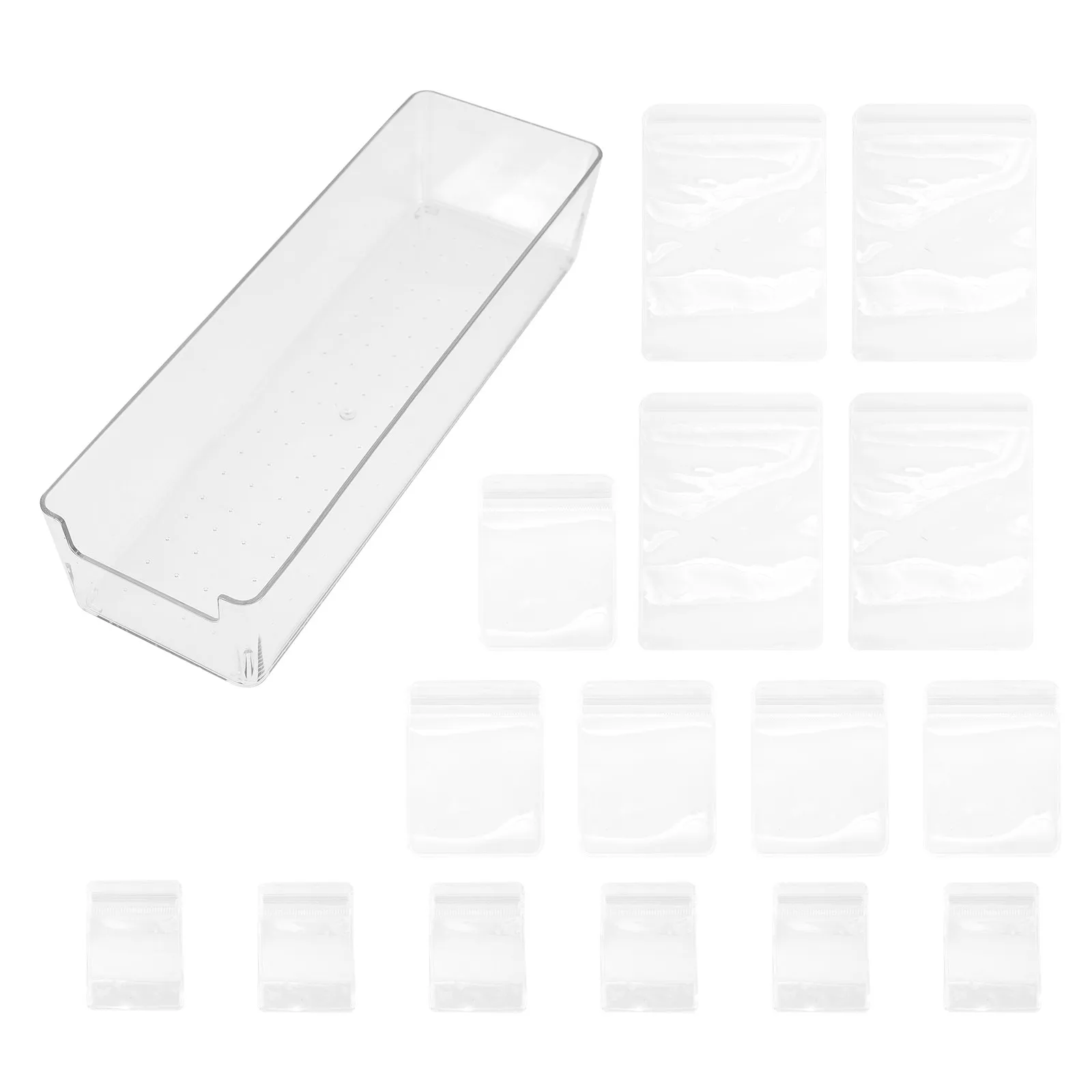 

Набор из 1-го комплекта прозрачных пластиковых герметичных дорожных мешочков для хранения ювелирных изделий, устойчивых к истиранию и водонепроницаемых, для серег