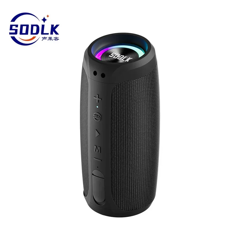 

SODLK T29 Portable Bluetooth Speaker 60W Outdoor Waterproof Subwoofer Column 3D Stereo Surround Music Center with RGB Light TWS