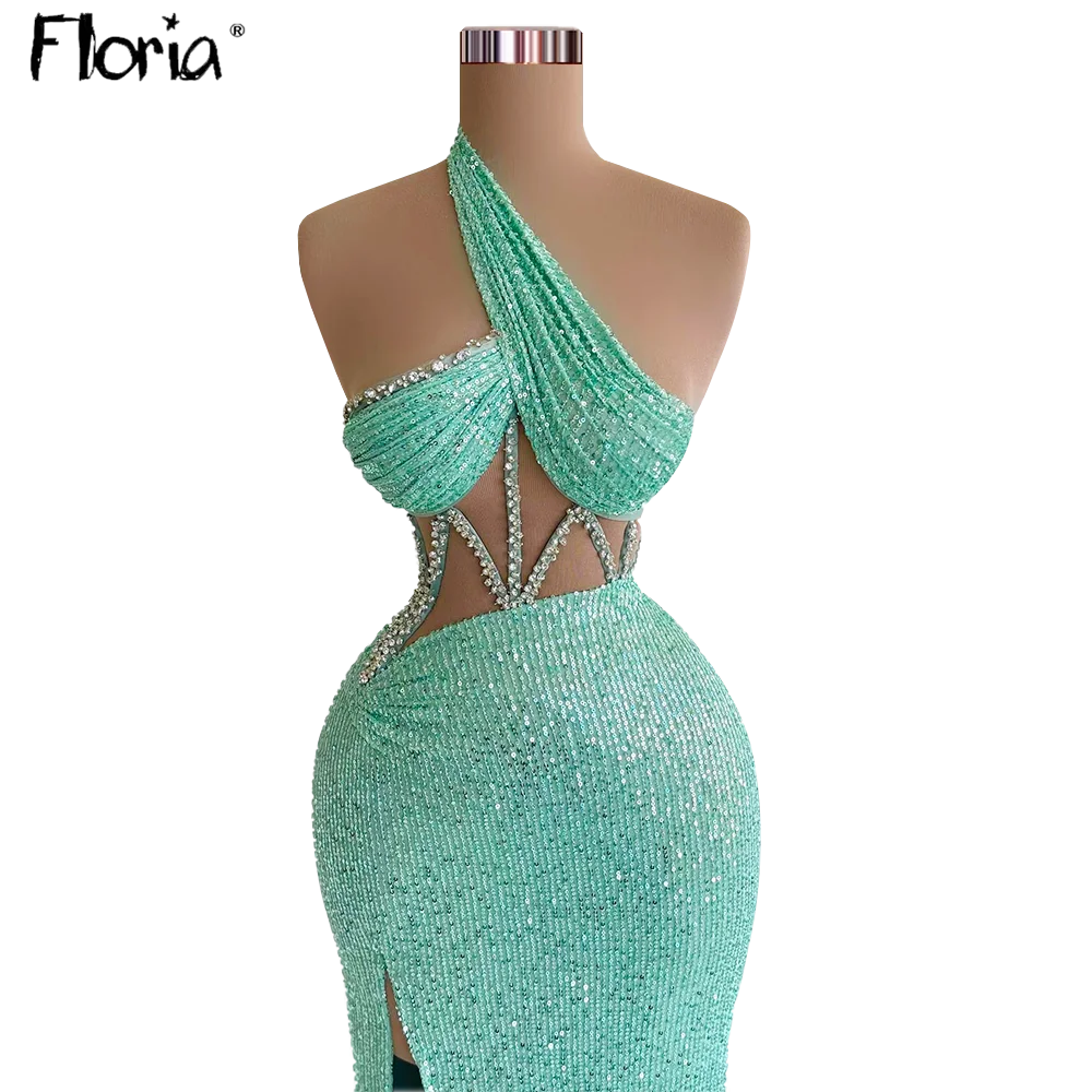 Floria Neueste Sexy Prom Party Kleid Frauen Geburtstag Tragen für Promi 2022 Seite Split Meerjungfrau Abendkleider Vestidos De Fiesta