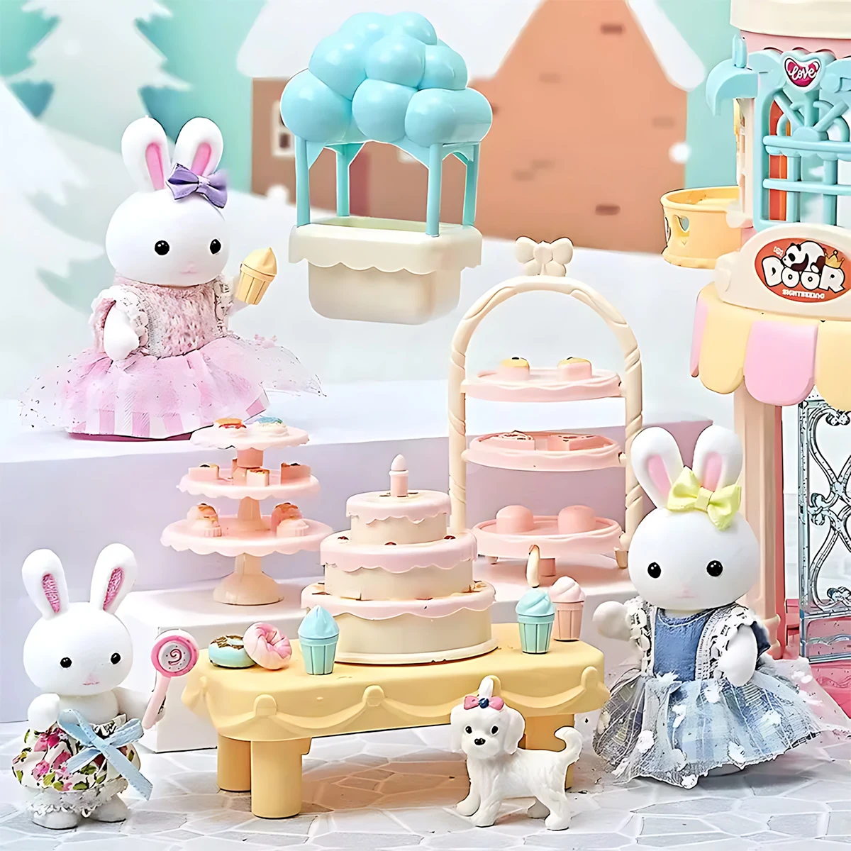 فستان أرنب صغير فتاة لطيف محاكاة المشهد لعبة اللعب منزل الأطفال هدية عيد ميلاد التفاعل الداخلي بين الوالدين والطفل #4