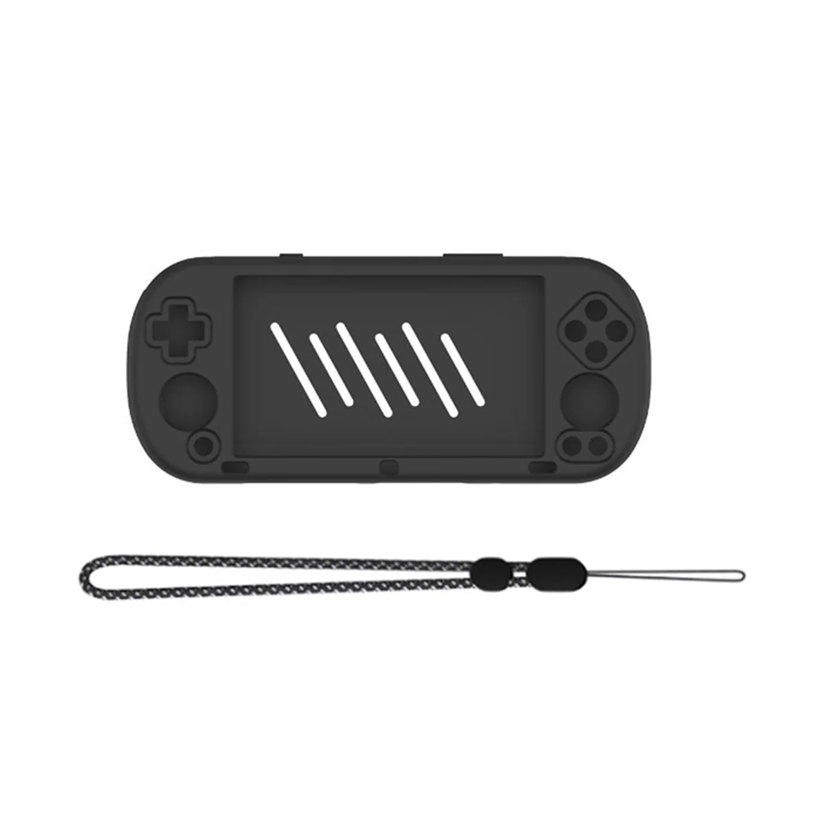 Capa de silicone para console de jogos AU32-Game, capa protetora à prova de quedas e à prova de choque para console de jogos Trimui Smart Pro 5 polegadas preta