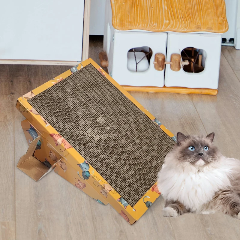 

Easy to Assemble Corrugated Paper Inclined Slope Cat Scratching Board Durable Cardboard Cat Scratcher