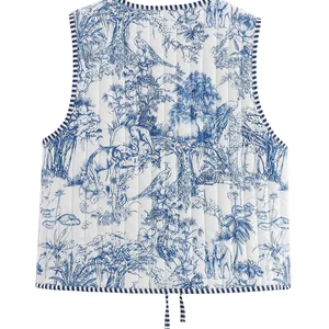 Zevity Female Blumenmusterjacke, weibliche Spitzenweste, schicke Tops, Ärmel, Patchwork, National Style, CT6267 Hauptverkäufe Zevity Casacos - №4