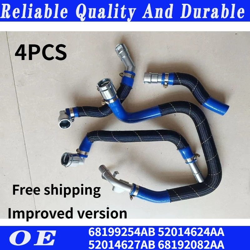 Juego de 4 mangueras de conexión para calefacción, nuevas, para Jeep Cherokee 14-18, 68199254AB, 52014624AA, 52014627AB, 68192082AA