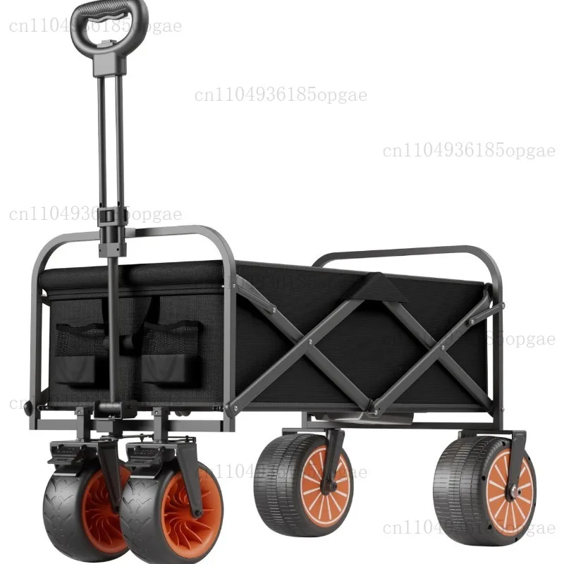 3/6KM Electric Folding Camping Cart 100L 150kg IPX4/All-Terrain Upgraded Bearings For Outdoor/Hiking Foldable Trolley