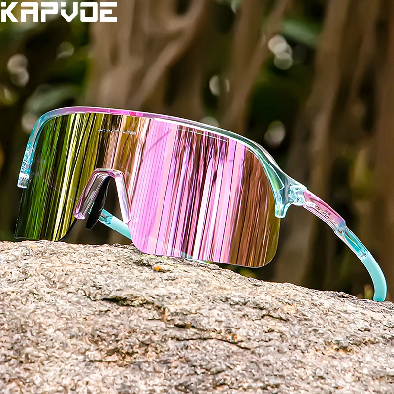 KAPVOE الرجال الدراجات في الهواء الطلق نظارات شمسية رياضية النساء دراجة سباق نظارات التخييم نظارات UV400 الدراجة الجبلية معدات الدراجات النارية #2