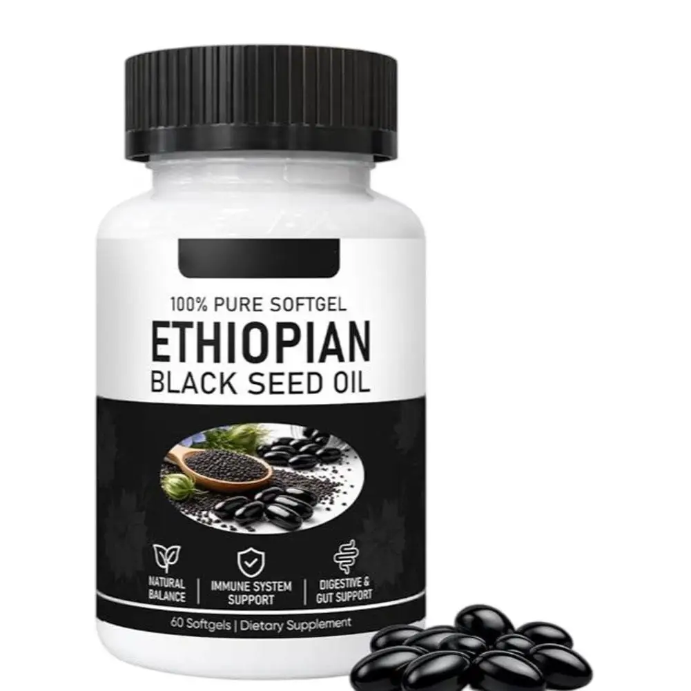 

Black Seed Oil Capsules 60Pcs Natural Extract Boost Immunity Support Gut Digestive Health Relieve Fatigue Non GMO Gluten Free