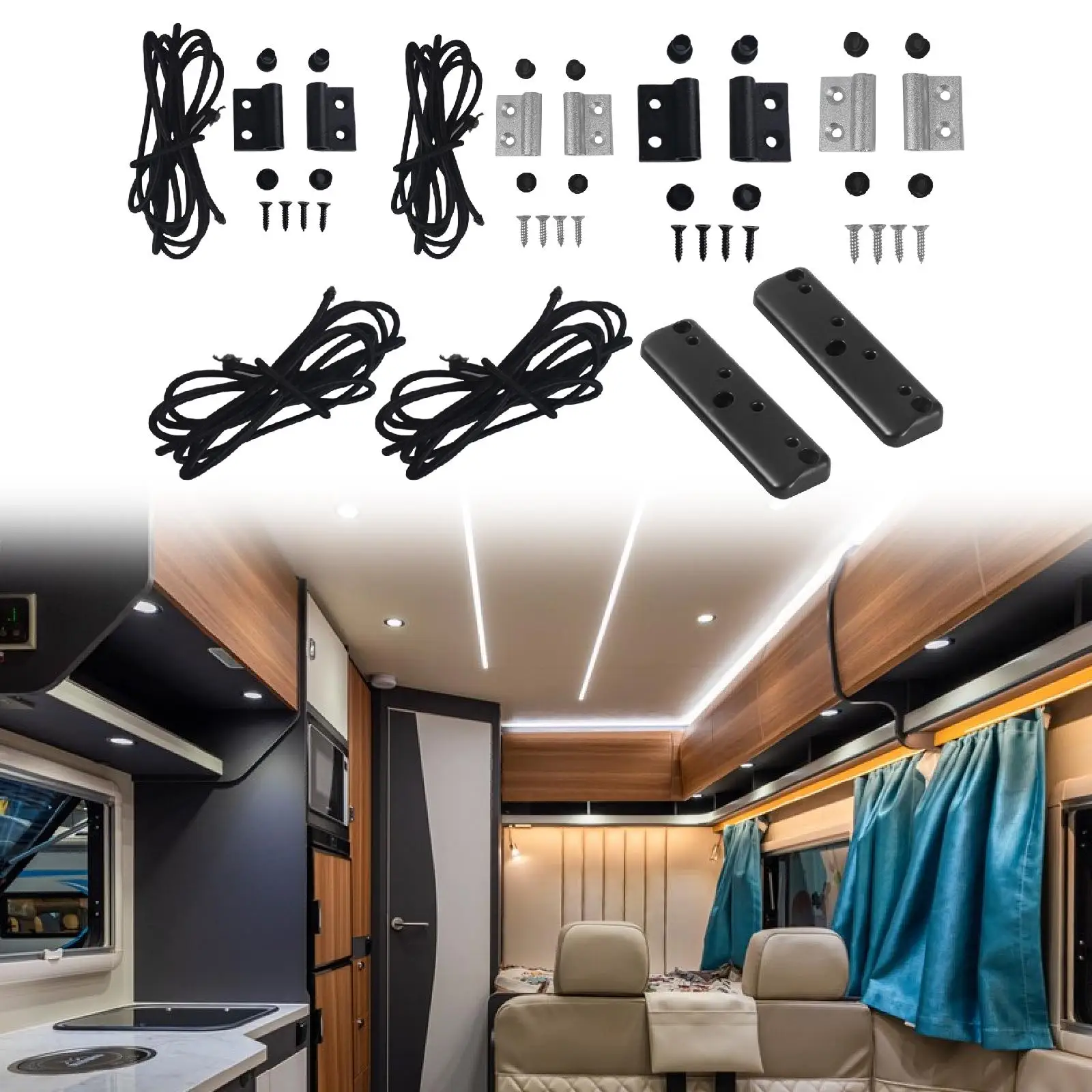 

Metal Elastic Tension Rope Pull Strap for Secure RV Cabinet Railing Luggage Cargo Rack Organization