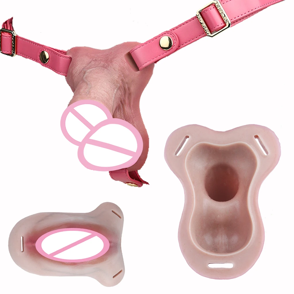 ORALSX Silicone Wearable Hollow Dildo Pants Realistic Vagina Flexible Chastity Lock Penis Sleeve With Belt For Man Adult Sex Toy