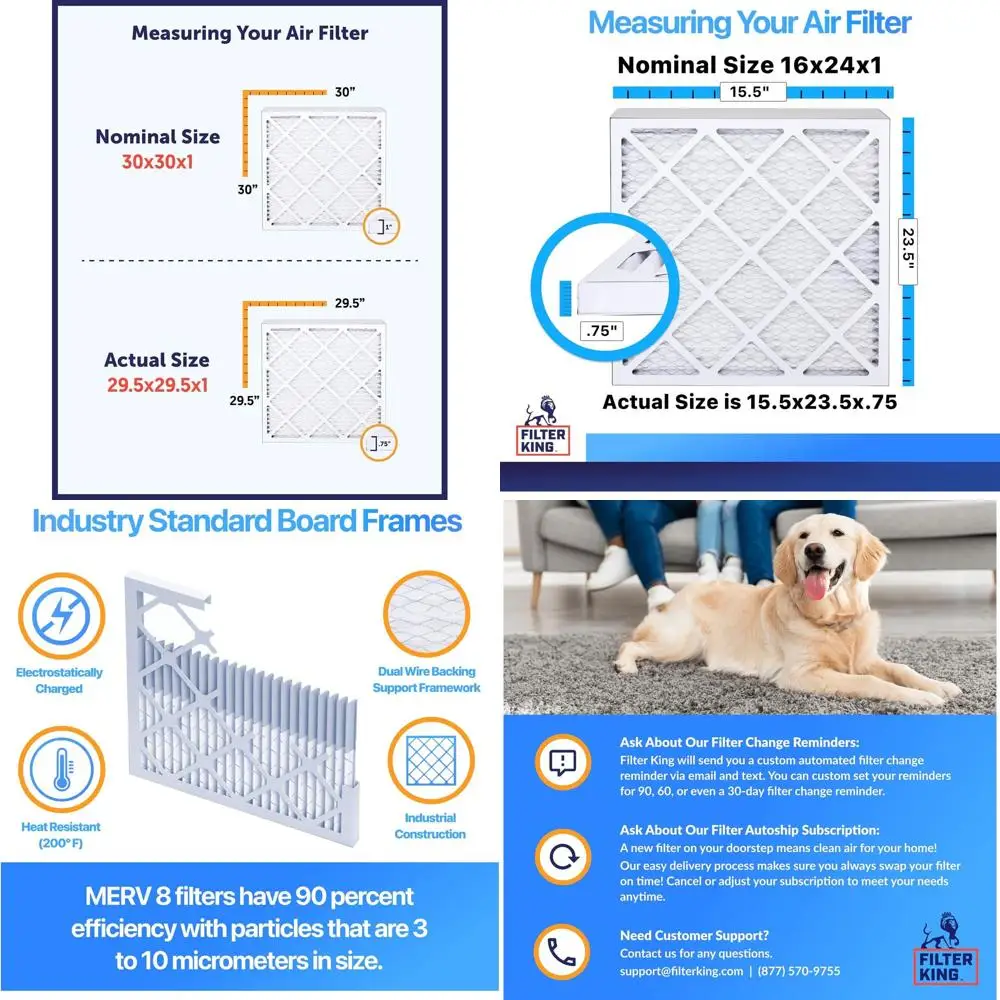 

Воздушный фильтр 16x24x1 | Набор из 12 штук | Фильтры для систем кондиционирования и отопления MERV 8, гофрированные | Сделано в США | Размер в реальности: 15,5x23,5x0,75